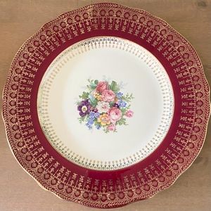 Steubenville Floral Gilded Scalloped Edge 10 3/4" Plate